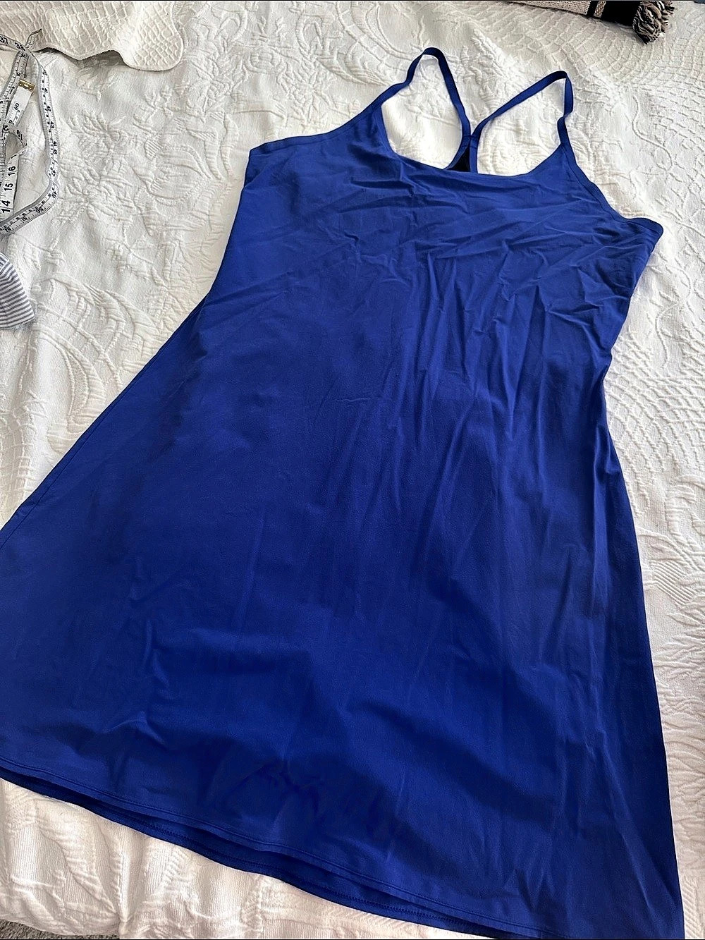 Outdoor Voices The Exercise Dress Mini in Blue & Black XL